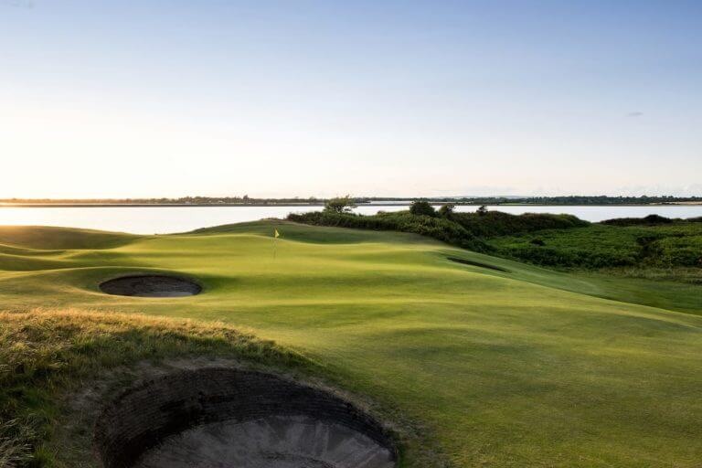 Morning sun rises over The Island Golf Club in Dublin