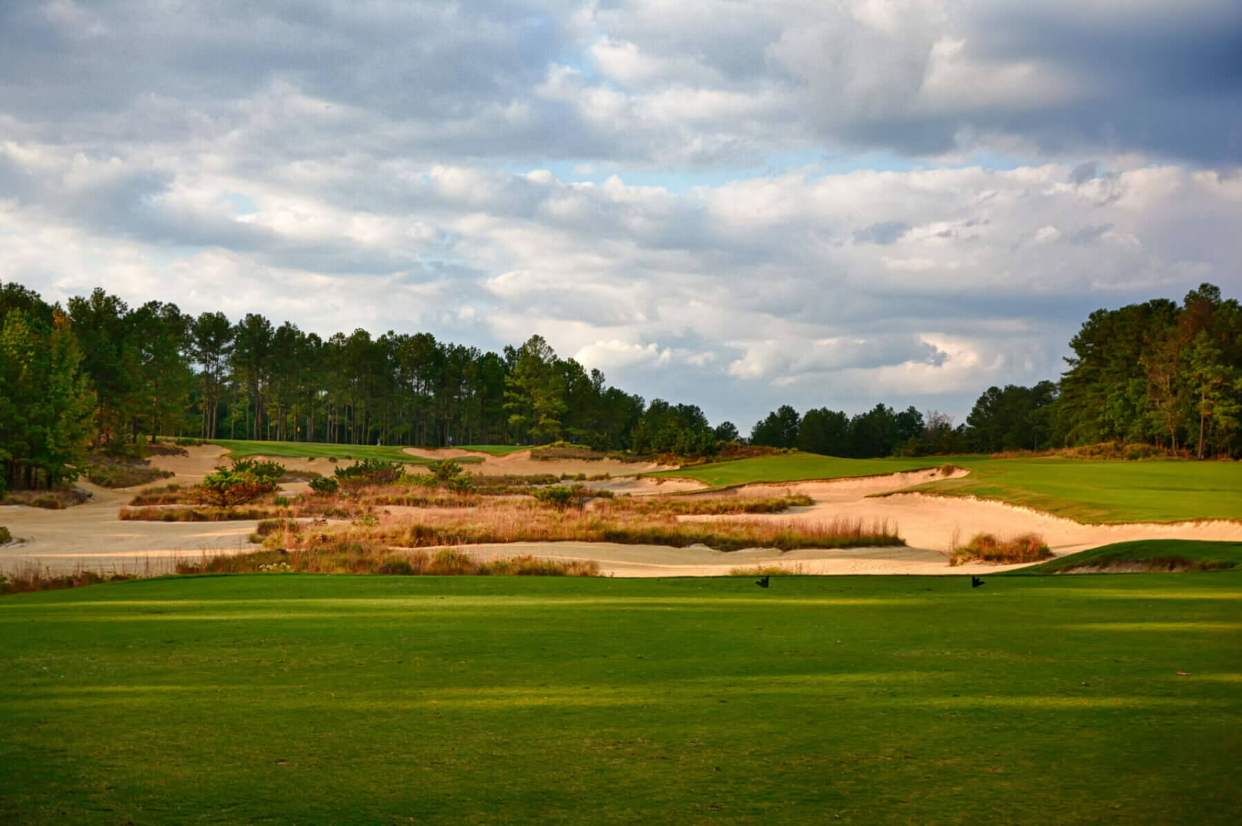 Large bunkers on the 5th hole at Tobacco Road