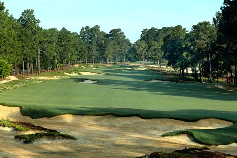 Large bunkers on Pinehurst No. 4 golf course