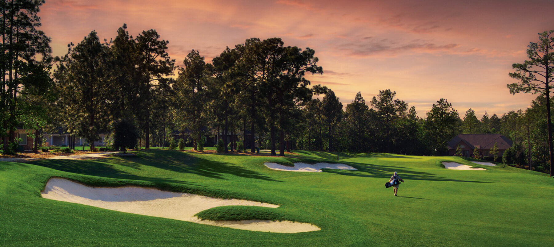 Panoramic view of Pinehurst No. 6 golf course