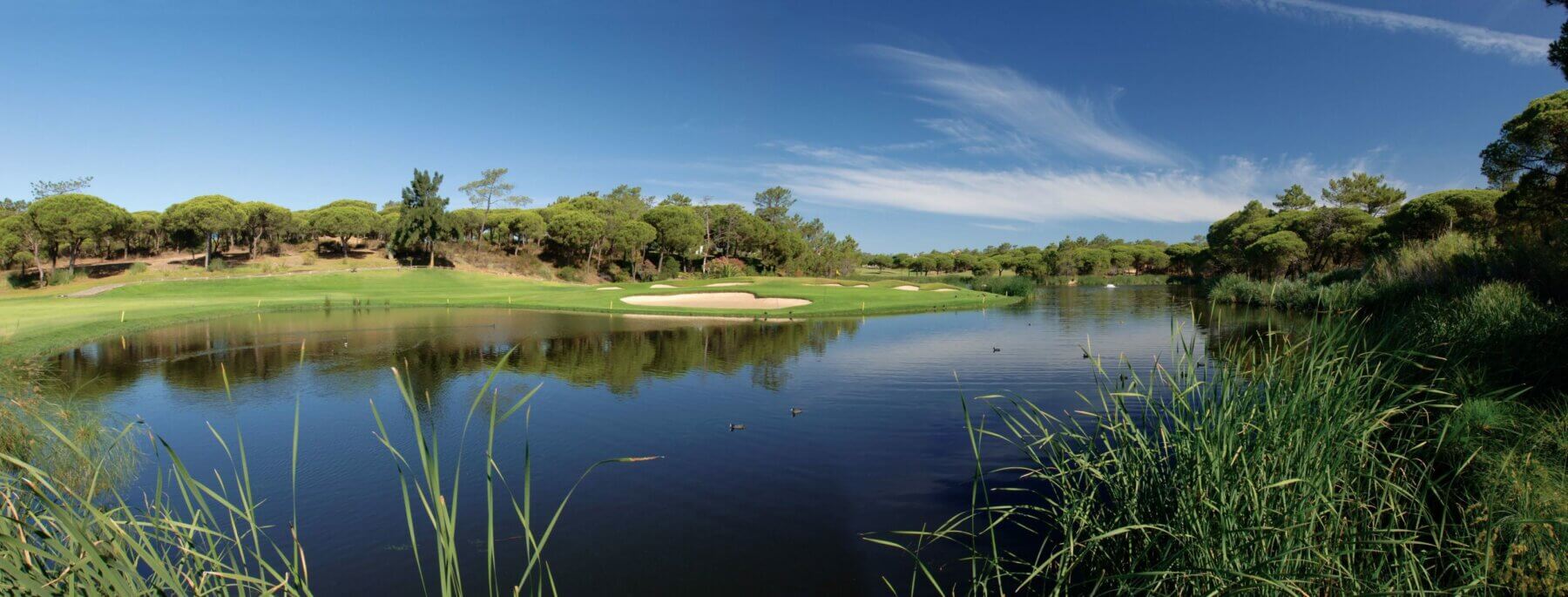 Landscape view of a stream and the San Lorenzo Golf Course