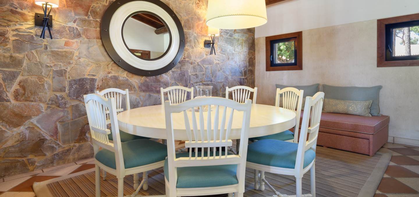 Round dining table with bespoke furniture