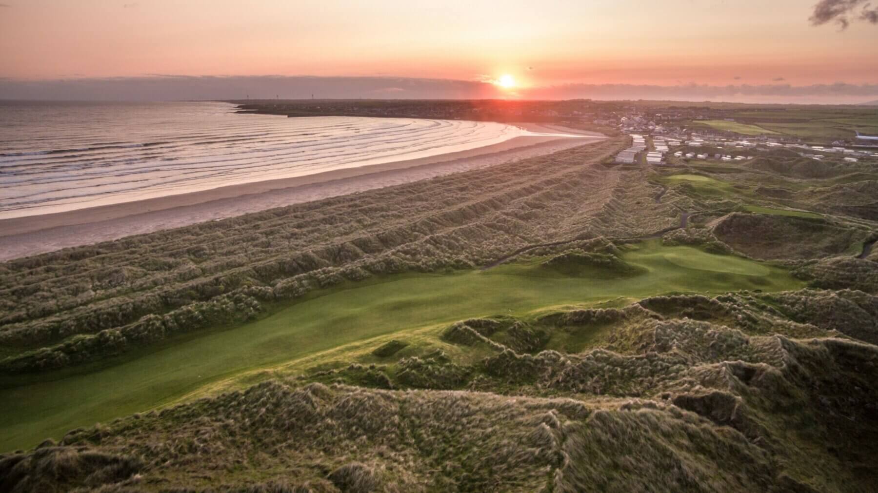 Golden sun sets over the Enniscrone Golf Club