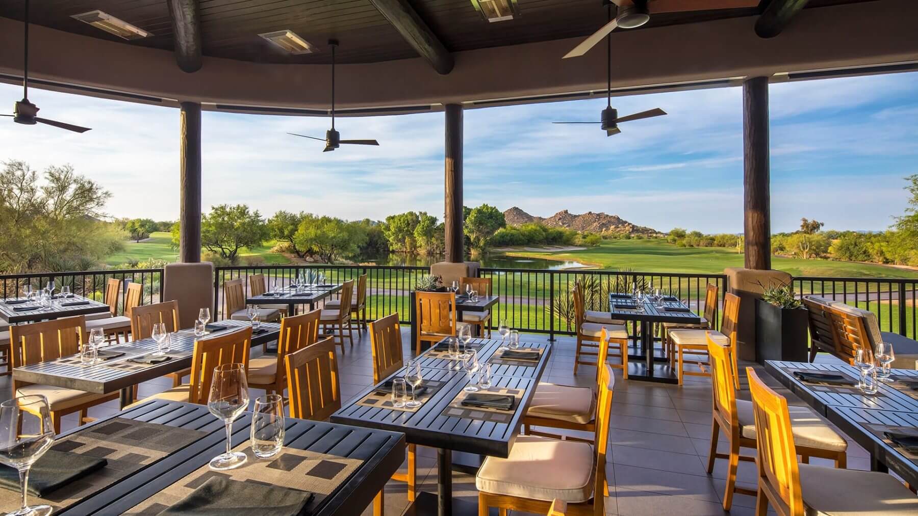 Overlooking the golf course from The Grill Restaurant