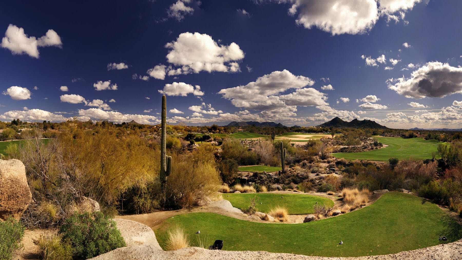 Multiple tee boxes on display at The Boulders South Course