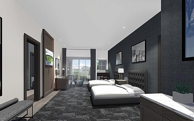 Twin bedroom concept at Geneva National suites