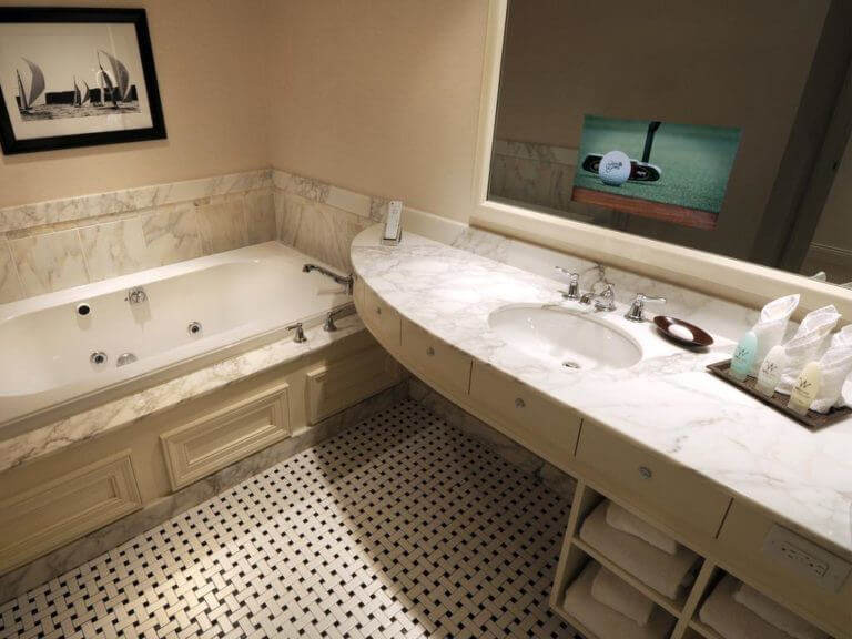 Suite bathroom vanity at Grand Geneva