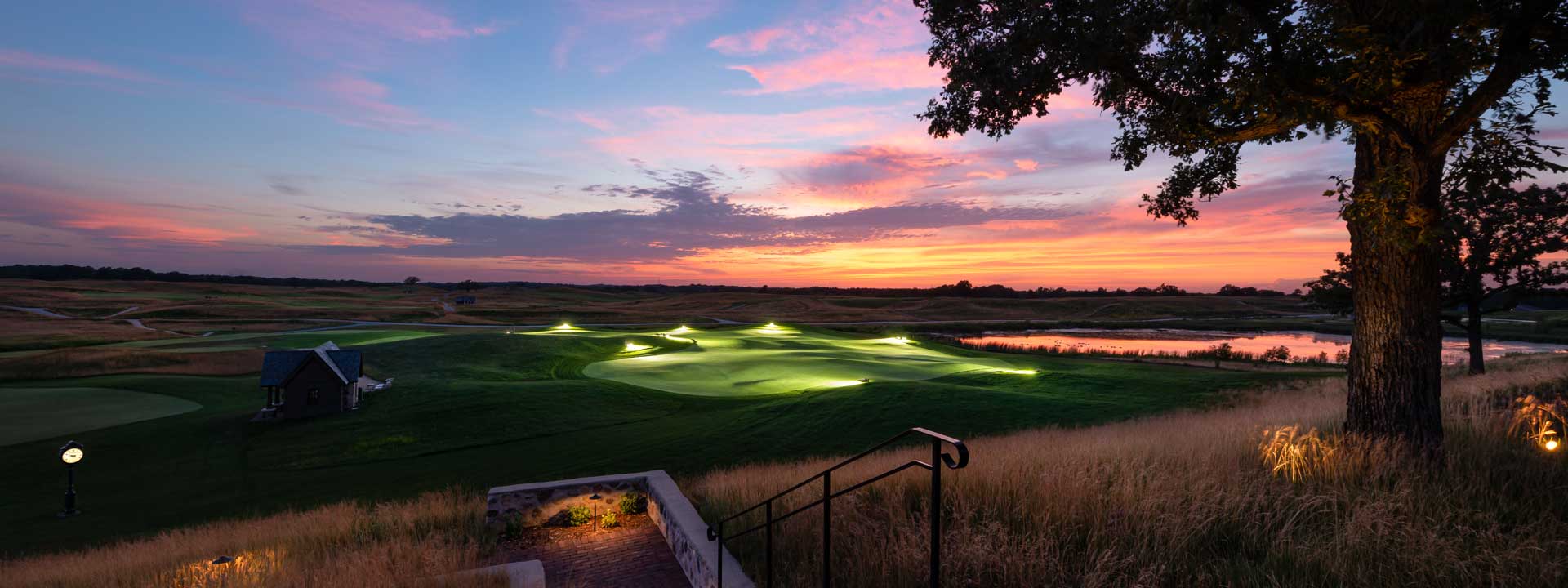 Night golf at Erin Hills