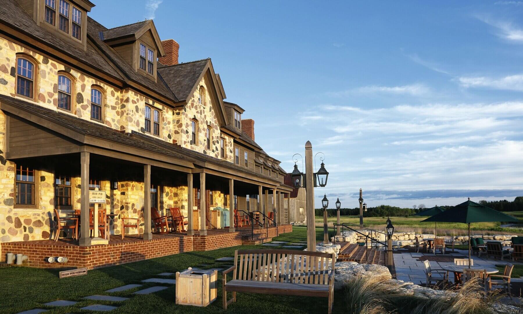 Lodge exterior at Erin Hills