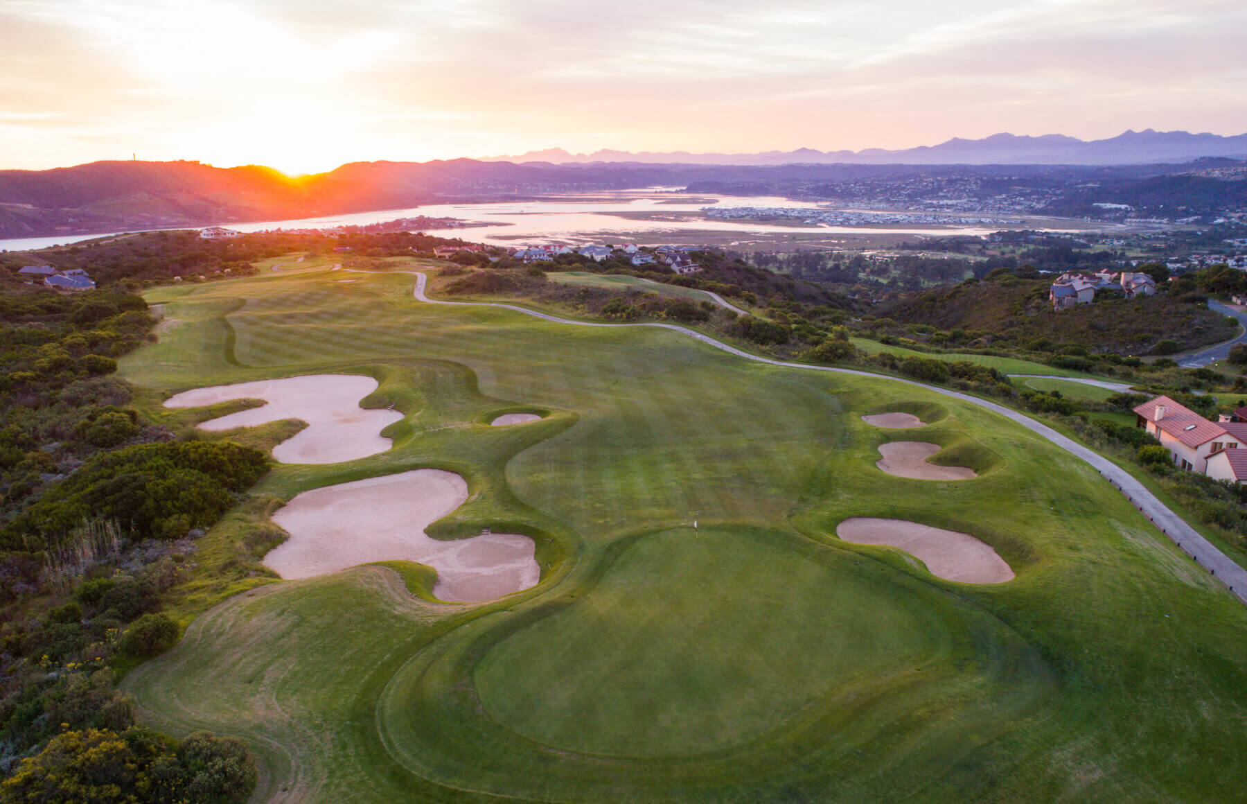 Aerial image over Pezula Golf Course in South Africa