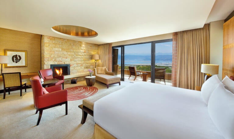 Spacious suite at Pezula Resort overlooking Knysna lagoon